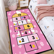 儿童房地毯宝宝爬行垫卡通卧室少女满铺房间茶几床边地毯客厅家用生日礼物抖音网红同款 长颈鹿 40*120cm