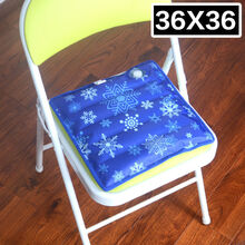 凤倪 冰垫坐垫夏天透气水垫坐垫汽车学生夏季水袋凝胶降温神器冰袋凉垫 36X36深蓝雪花大口+冰晶