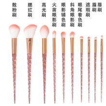 察今软毛少女心独角兽可爱化妆刷粉刷全套装初学者化妆工具眼影刷 粉色10支套装（裸刷）