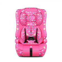 安全座椅 儿童安全座椅 汽车用宝宝车载便携式小孩座椅9个月-12岁 粉点点