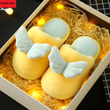 VALOR MAN儿童棉拖鞋卡通棉鞋秋冬季包跟亲子可爱室内家用男女童宝宝1-3岁2 黄色 16-17码(内长15.5CM)