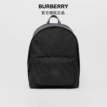 博柏利（BURBERRY）2021早秋女士 专属标识再生聚酯纤维提花双肩包80307141 黑色