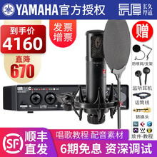 YAMAHA雅马哈声卡UR24C手机电脑主播直播K歌套装 专业录音配音编曲设备乐器录音USB音频接口 UR24C+SE2200话筒套装