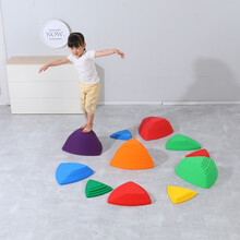 彩虹过河石感统训练器材儿童感统教具幼儿园平衡木独木桥玩具家用 加厚升级款（11件套）