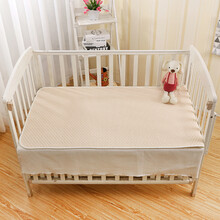 彩棉隔尿垫婴儿纯棉防漏垫透气防水超大号新生儿尿垫月经垫护理垫 棕白条纹 50x70cm