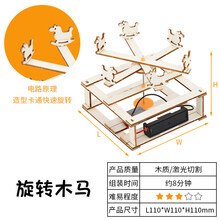 儿童趣味科学小实验玩具套装男孩科技小制作发明实验玩具科学实验材料。 旋转木马送胶水+电池