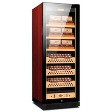 富客（FUKE）FK-120C1变频恒温恒湿双温雪茄柜红酒柜负离子空气净化雪茄保湿柜 红色 雪松木裸养3+3