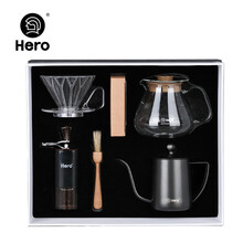 hero磨豆机 咖啡豆研磨机手磨咖啡机手摇磨豆机家用迷你便携手动磨粉器 mini版手冲礼盒【小牛磨豆机】