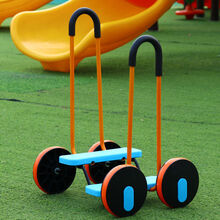 儿童踩踏车 户外玩具脚踏车感统训练器材幼儿园趣味运动幼教平衡车 蓝色四轮脚踏平衡车