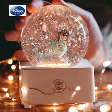 迪士尼2021儿童生日礼物水晶球音乐盒八音盒独角兽生日礼物女孩礼物送女朋友闺蜜礼物抖音生日礼物 鲸鱼女孩-内置锂电