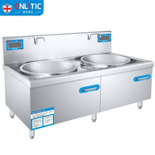 英利蒂克 (Enlitic) 商用电磁炉大功率炒菜灶台 酒店学校厨房凹面大炒炉20KW双头大锅灶 RM-SDC20C-08（GS）