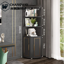 转角柜墙角柜子客厅房间拐角边角三角形收纳储物柜卧室角落 灰30*30*186 组装