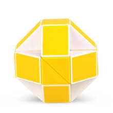 圣手 百变魔尺24段长条魔方弹簧异形魔棍魔蛇彩色儿童玩具学生减压想象创意玩具 24段-黄白魔尺