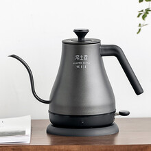 常生源 电水壶热水壶 家用办公室欧式复古手冲咖啡壶 电热水壶304不锈钢天鹅长嘴壶细口壶茶具泡茶炉 GL-E203银灰