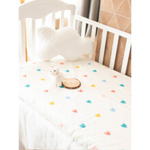 婴儿床笠 新生儿儿童婴儿床笠宝宝床单床垫床上用品床笠 法式小爱心 婴儿床单(140*90cm)