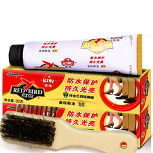 金鸡鞋油黑色无色通用保养油鞋刷鞋洗擦鞋神器皮革修护棕液体 红鸟30g自然色膏体1支+30g红鸟自然色鞋油*1