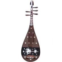 FLOFAIR 成人演奏民族弹拨乐器 仿唐头饰鸡翅木 兰考泡桐木面板 PP-WX-06 鸡翅木四弦 唐使出赛骆驼琵琶