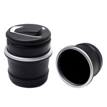 车载烟灰缸汽车用烟缸带盖点火有盖多功能车内烟灰缸 黑色