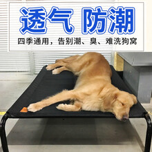 hoopet狗窝四季通用中型大型犬室内宠物垫子耐咬行军床狗狗沙发床柴犬边牧金毛拉布拉多犬狗床离地防潮 宠物铁架床（网面+铁架） L：离地透气防潮（60斤内宠物）