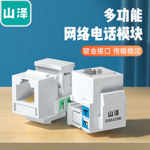 山泽（SAMZHE)电话语音模块 RJ11电话4芯镀金模块通信插座 CAT3电话线面板连接器 MKC3-2