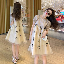 欣柏纶 孕妇装夏装孕妇裙夏季夏天外穿蝴蝶结孕妇连衣裙宽松大码孕妇裙子孕妈装 图片色 M