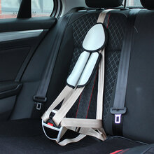 儿童安全座椅 简易便携式汽车专用婴儿宝宝3 12车载通用绑带坐垫 米色-简易【五点式】