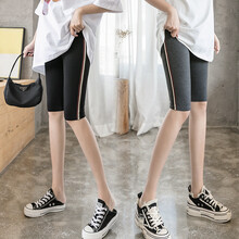 祺萱特 孕妇裤子夏季新款薄款外穿打底裤短裤夏装时尚潮妈五分裤孕妇装夏装孕妇托腹裤 黑色 M