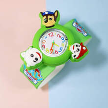儿童手表玩具拍拍表圈生日礼品园卡通幼儿男女孩六一小猪佩奇 旋转绿