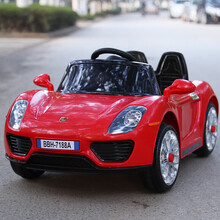 婴儿童电动车汽车四轮1-3岁带遥控小孩4-5岁节日礼物女孩男孩宝宝玩具可坐人 升级版红色摇摆+皮座椅+推杆