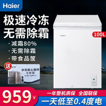 海尔（Haier）冰柜家用小冰柜冷藏柜 深度减霜 一级能效 节能省电 冷柜冷冻柜 100L一级节能深度减霜