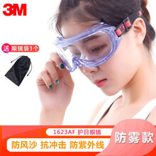 3M护目眼罩防冲击骑车防风沙透明眼镜实验化工防液体喷溅护目眼镜 1623AF  升级防雾款