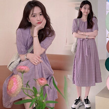 凯琳卡洛儿 孕妇装夏装孕妇裙夏季夏天外穿孕妇连衣裙宽松大码孕妇裙子孕妈装 紫色 M