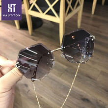 皓顿(HAUTTON)太阳镜女墨镜大脸显瘦网红司机开车专用驾驶镜防辐射眼镜女 渐变灰片