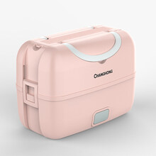 【旗舰新品】 长虹电热加热饭盒可插电上班族热饭神器自热便携式蒸饭蒸煮保温盒 少女粉