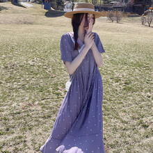 欣柏纶 孕妇装夏装孕妇裙夏季夏天外穿孕妇连衣裙宽松大码孕妇裙子孕妈装 紫色 M