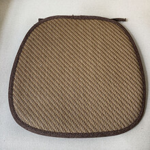 空气纤维坐垫  夏天坐垫冰丝椅垫办公室久坐透气加厚4D空气纤维草席家用餐桌座垫 菱形纸草马蹄形 40*40cm/海绵 选择