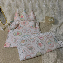 bjd6分8分娃娃床品套装家居用品 娃娃大床垫女孩过家家玩具高品质 不包含床架和其它摆设物品 6分8分可用床品5件套