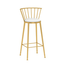 简约轻奢大理石吧台桌家用铁艺靠墙奶茶店高脚长条桌酒吧桌椅组合 劲胜（JINSHENG） D款椅子坐高75