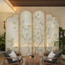 新中式屏风隔断实木玄关客厅书房酒店遮挡卧室可移动折叠定做折屏 图案尺寸