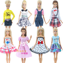 6分芭巴比芘娃娃公主衣服裤子裙子毛衣仿真儿童过家家玩具配件布 8件套 不含娃娃