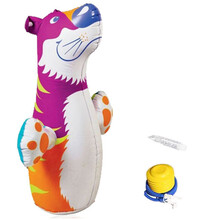 不倒翁气球人 不倒翁玩具大号人偶宝宝卡通室内娃娃气球沙包儿童打拳 玫红色 94cm小老虎 14岁