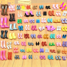 芭比娃娃鞋子衣服水晶鞋儿童婚纱公主换装平底大礼盒玩具30厘米娃 50双不同款式鞋+鞋架精美魔棒