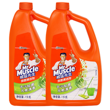 威猛先生 （Mr Muscle） 地面清洁剂 草本香型木地板大理石瓷砖清洁剂家用护理清洗剂地板水除垢 草本清香地面清洁剂1kg*2瓶