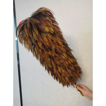 掸坊新品伸缩加厚鸡毛掸子家用静电除尘禅子清洁不掉毛毯子 伸缩型精品脖毛黑棕加密下翻 烤漆黑杆