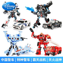 迪士尼商店同款变形玩具金刚儿童超大警车汽车飞机变身机器人大型男孩套装3一4岁 中国警车+中国特警+霸天战机+天火战神