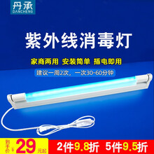 丹承紫外线消毒灯杀菌灯家用工厂支架臭氧杀菌灯壁挂学校幼儿园医院除臭玩具餐厅消毒紫外灯除螨灯 6W 无臭氧灯管+支架