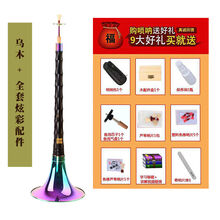 乌木唢呐乐器初学者全套成人入门大小号小叶檀D调喇叭红白喜事 乌木D调炫彩全套+9