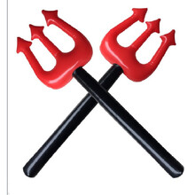 狼牙棒小号充气道具儿童敲打大号锤子狼牙锤吹气玩具千锤道具 全充大叉 单个 充气后约78CM