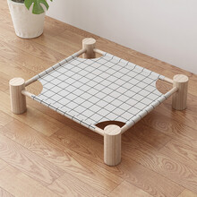 猫窝四季通用可拆洗夏床猫咪窝凉窝宠物狗狗床夏季狗窝行军床 白格子 称重35斤左右