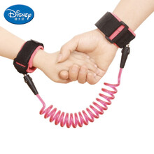 迪士尼（Disney）儿童防走失带牵引绳宝宝走丢安全绳手环牵手小孩母子溜娃出门神器 可旋转款 内置钢丝 粉色 2.5米
